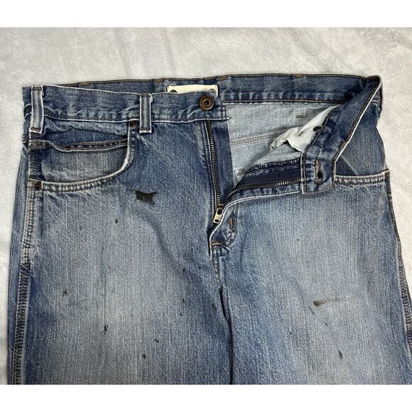 Carhartt Grunge Workwear Skater Baggy Blue Jeans 34x32 VTG Y2K Thrashed B189DKV - Picture 12 of 16